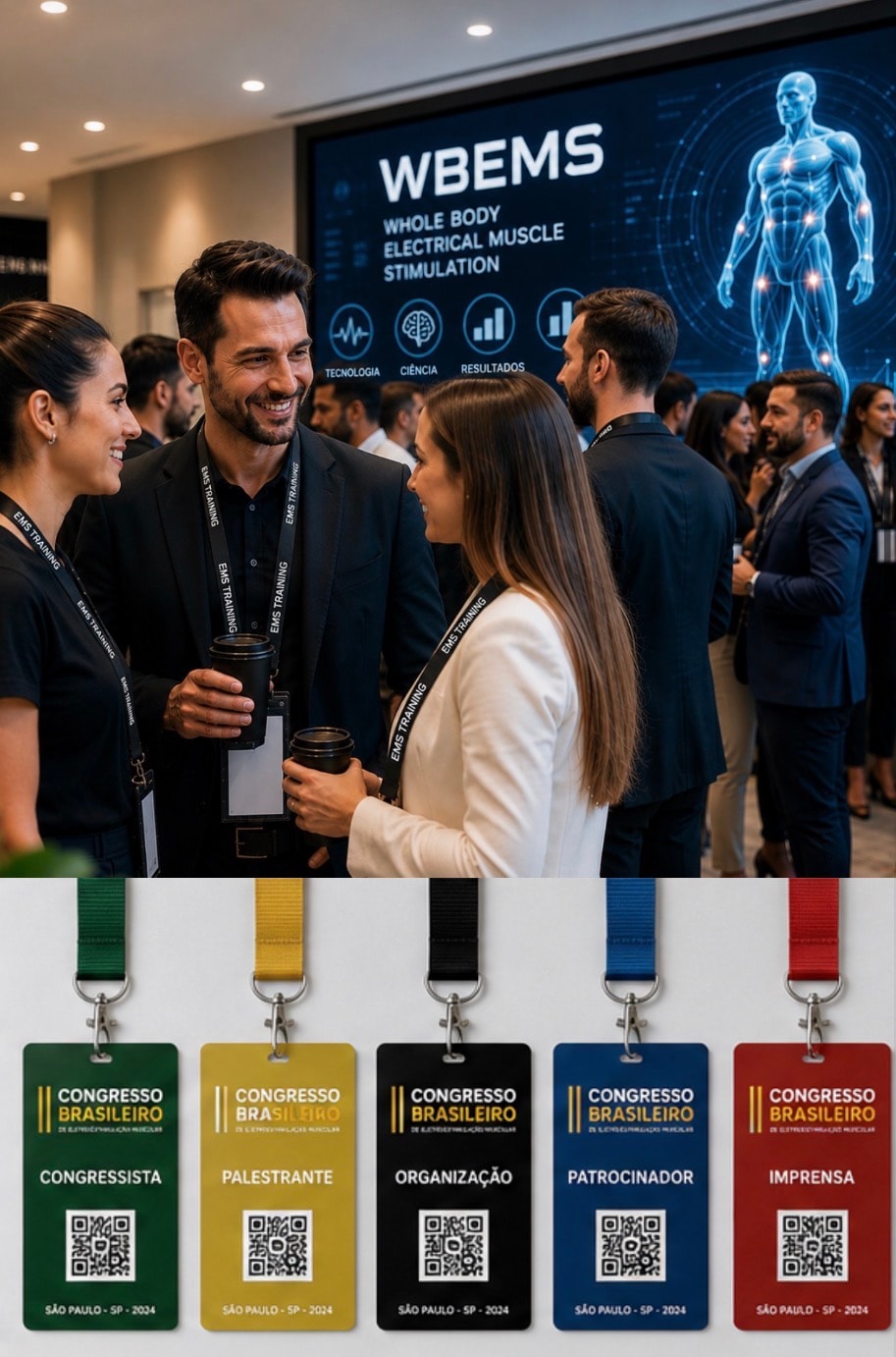 Participantes e credenciais do Congresso Brasileiro de Eletroestimulação Muscular